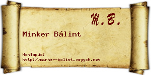 Minker Bálint névjegykártya